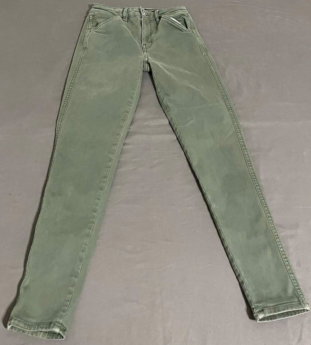 American Eagle Womens 2 Green Next Level Stretch High Rise Slim Jegging Jeans